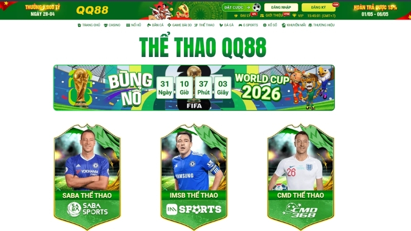 Thể Thao QQ88 – Trải Nghiệm Cá Cược Bóng Đá Và Kèo Thể Thao